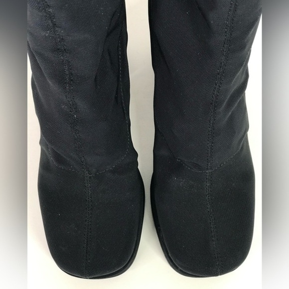 ENZO ANGIOLINI Size 6 Black Nylon Sock Ankle Boots Chunky Heels feels like 6.5 - Picture 6 of 15